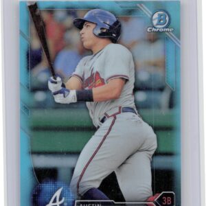 2016 Bowman Draft Austin Riley Chrome Sky Blue Refractor #BDC-165 Braves