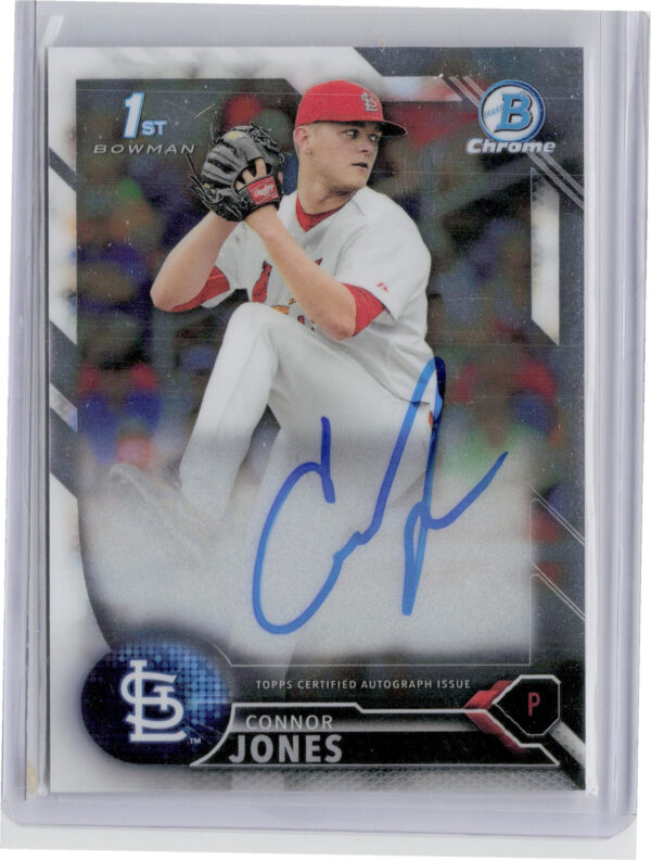2016 Bowman Draft Connor Jones AU #CDA-CJ Cardinals Chrome Draft Pick Autographs