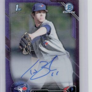 2016 Bowman Draft T.J. Zeuch #CDA-TZ Jays Chrome Draft Pick Autographs Purple Re