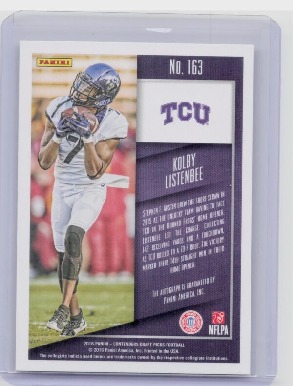 2016 Contenders Draft Picks Kolby Listenbee Auto #163 Frogs - Image 3