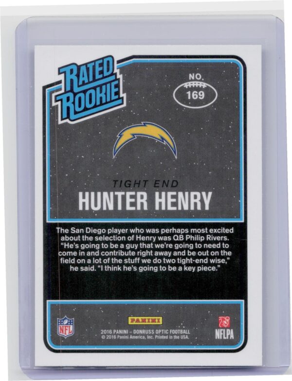2016 Donruss Optic Hunter Henry Purple #169 Chargers - Image 3