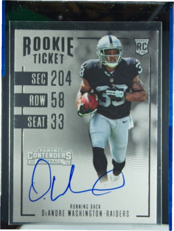 2016 Panini Contenders DeAndre Washington AU SP RC #323 Raiders