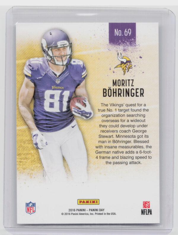 2016 Panini Day Moritz Bohringer SN699 #69 Vikings - Image 3