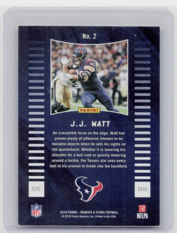 2016 Panini Rookies & Stars Action Packed J.J. Watt #2 Texans - Image 3
