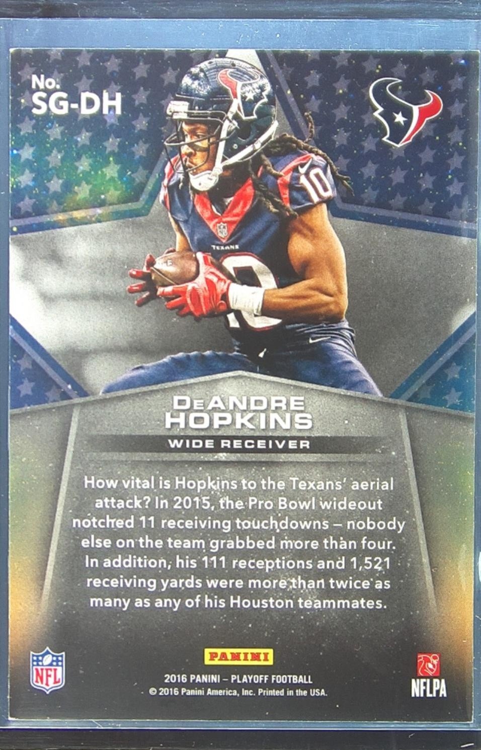 2016 Playoff DeAndre Hopkins /99 #SG-DH Texans Star Gazing 1st Down - Image 3