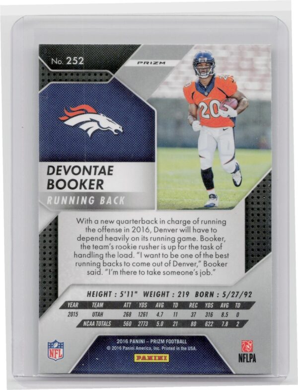 2016 Prizm Devontae Booker Prizm #252 Broncos - Image 3