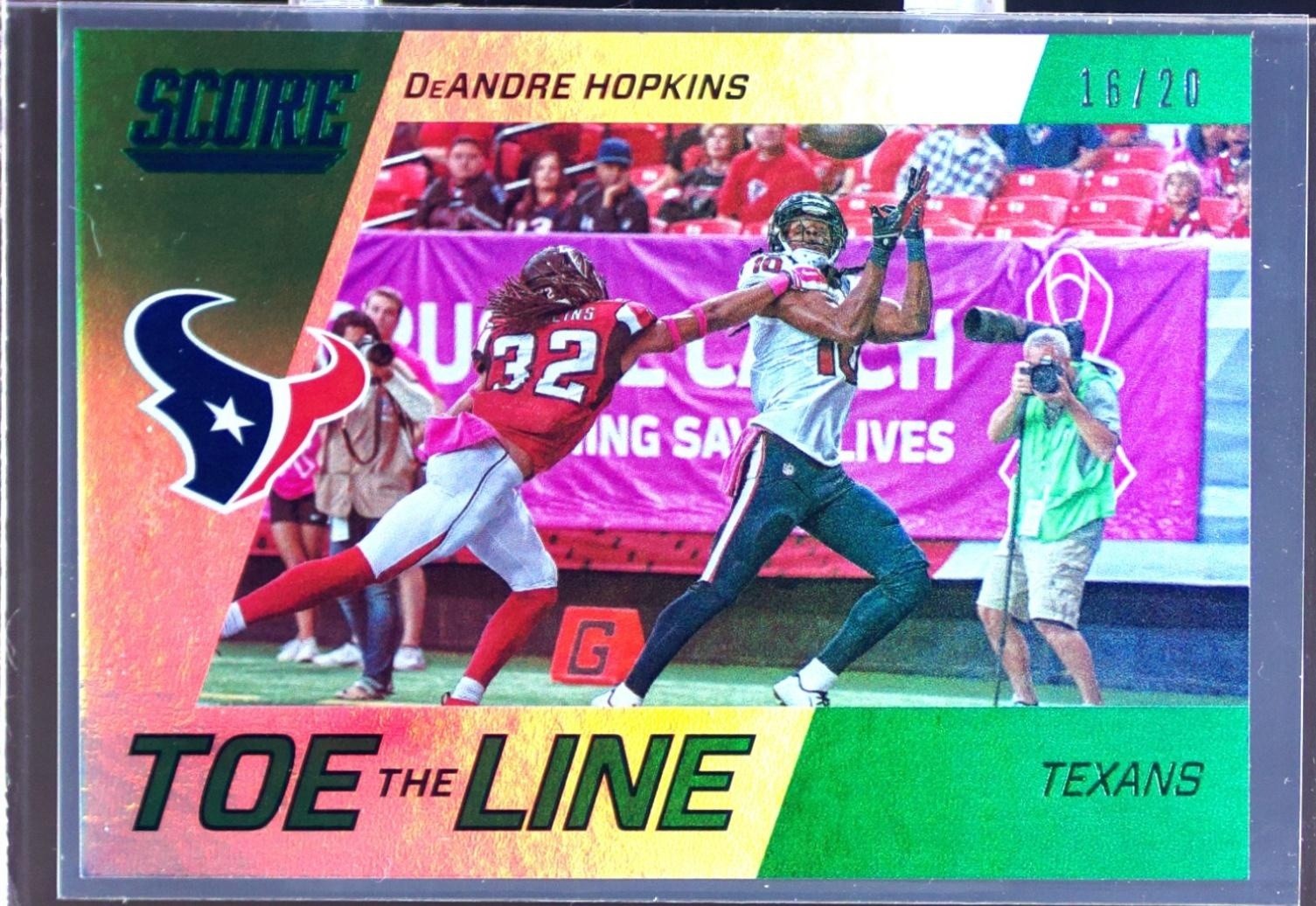 2016 Score DeAndre Hopkins /20 #3 Texans Toe the Line Green