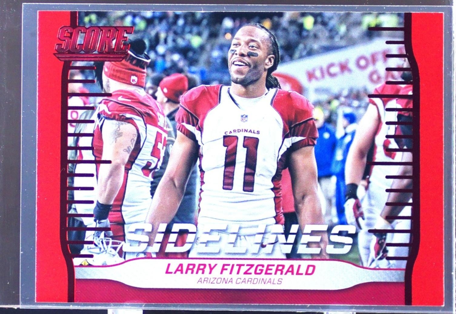 2016 Score Larry Fitzgerald #8 Cardinals Sidelines Red