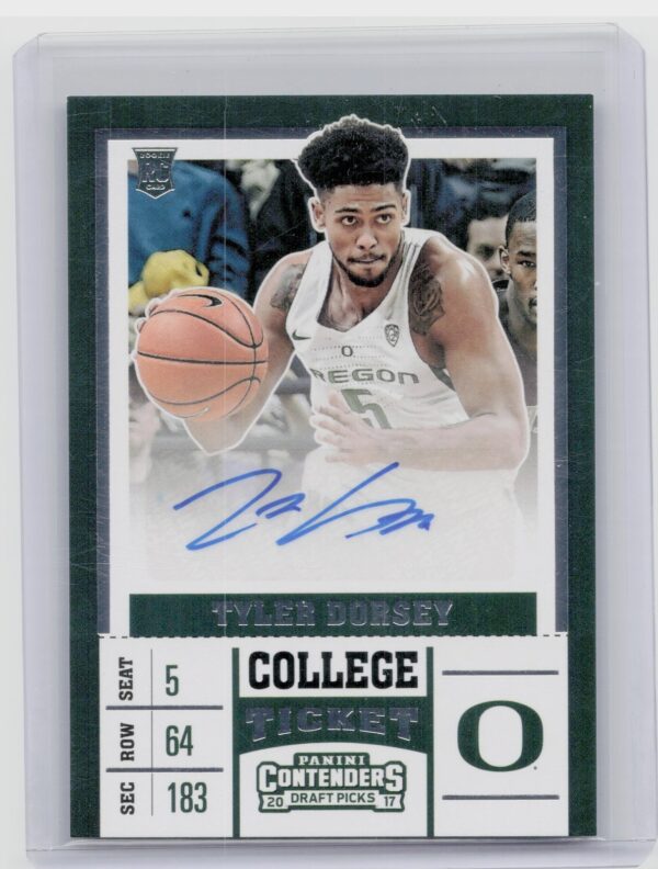 2017-18 Panini Contenders Draft Picks Tyler Dorsey AU #82 Ducks College Ticket