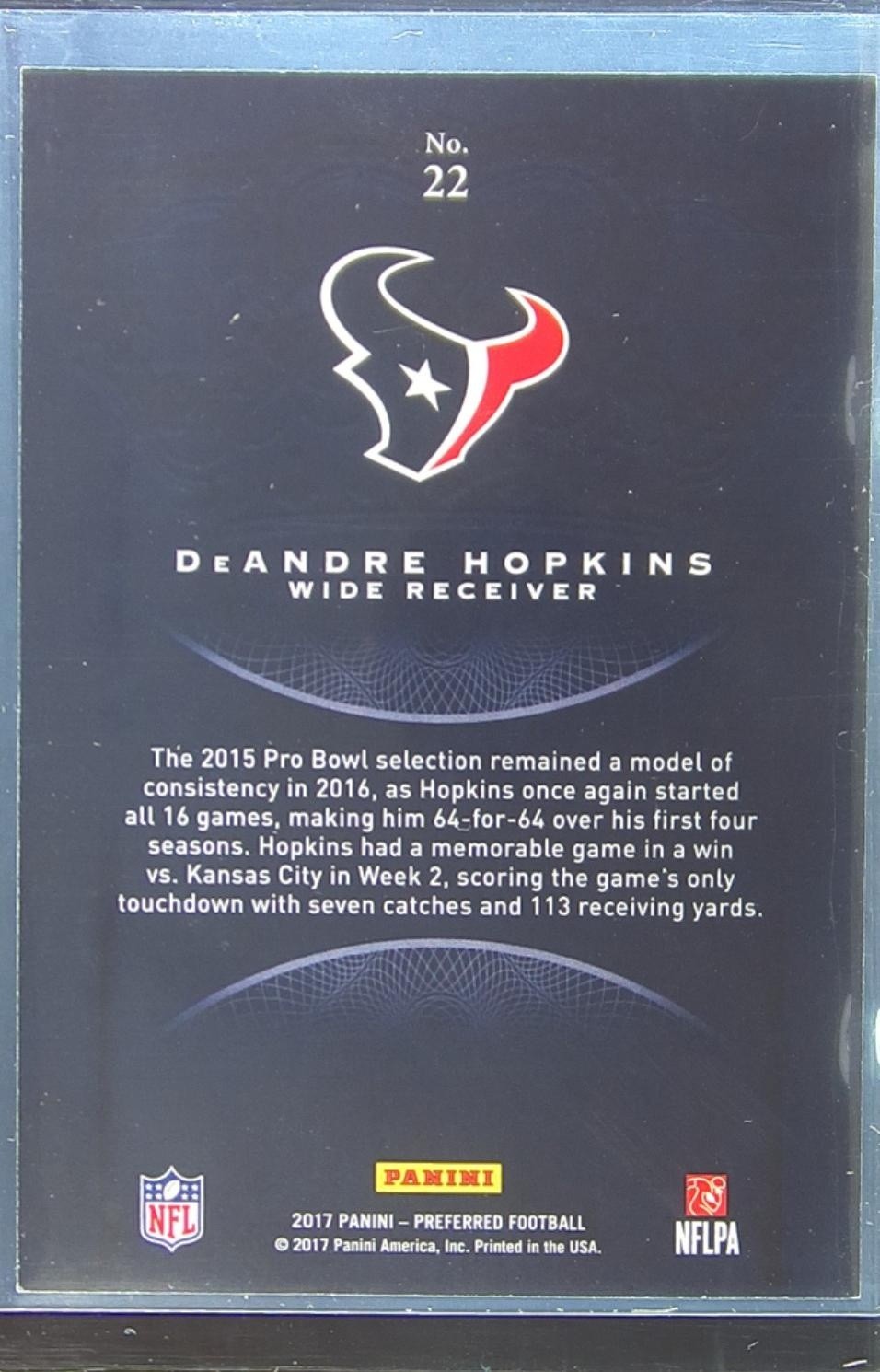 2017 Crown Royale DeAndre Hopkins Bronze /299 #22 Texans - Image 3