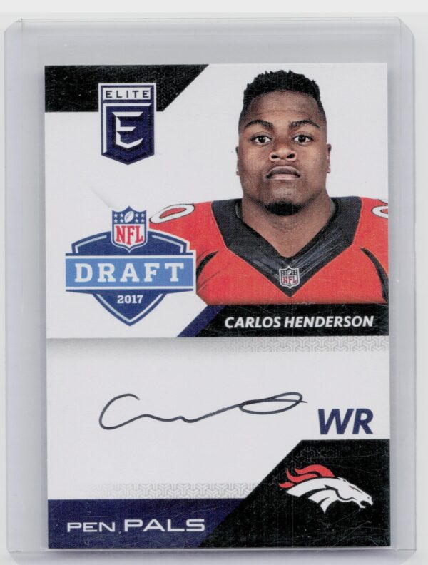 2017 Donruss Elite Carlos Henderson AU #PP-CH Broncos Pen Pals