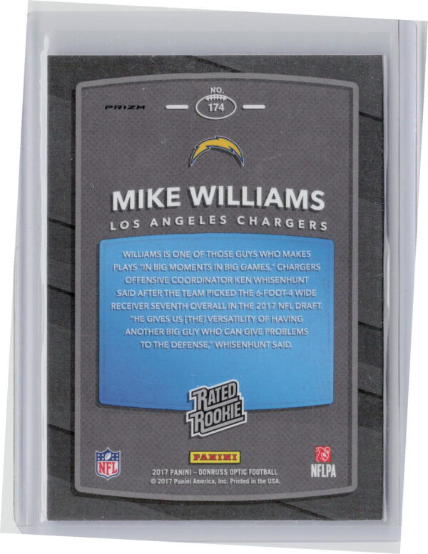 2017 Donruss Optic Mike Williams Holo #174 Chargers - Image 3