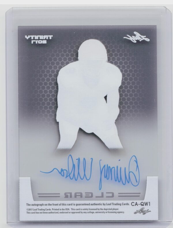 2017 Leaf Trinity Quincy Wilson AU #CA-QW1 Gators Clear Autographs - Image 3