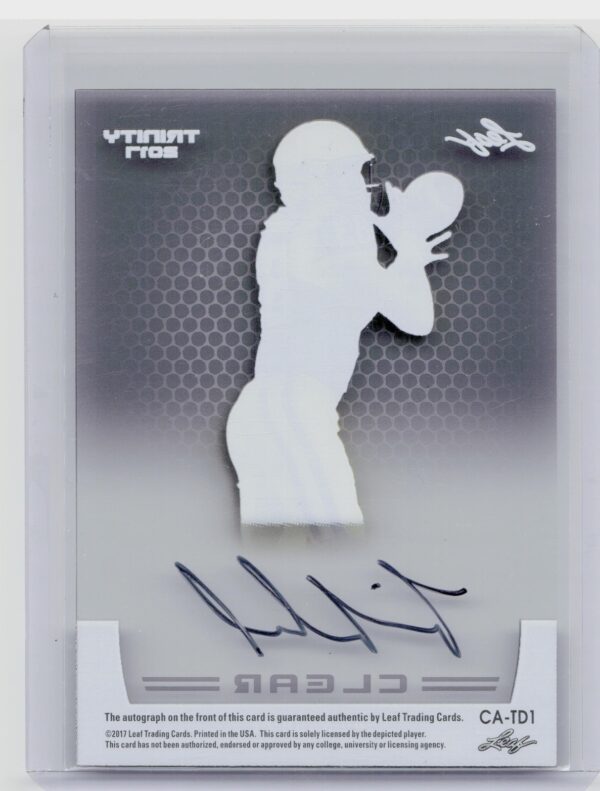 2017 Leaf Trinity Travin Dural AU #CA-TD1 Tigers Clear Autographs - Image 3