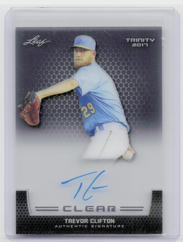 2017 Leaf Trinity Trevor Clifton Auto #CA-TC1 Cubs Clear Autographs Gray
