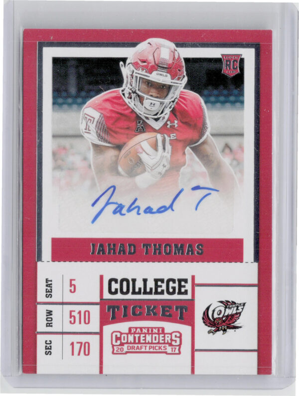 2017 Panini Contenders Draft Picks Jahad Thomas #171 Owls