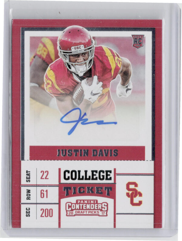 2017 Panini Contenders Draft Picks Justin Davis AU #161 Trojans