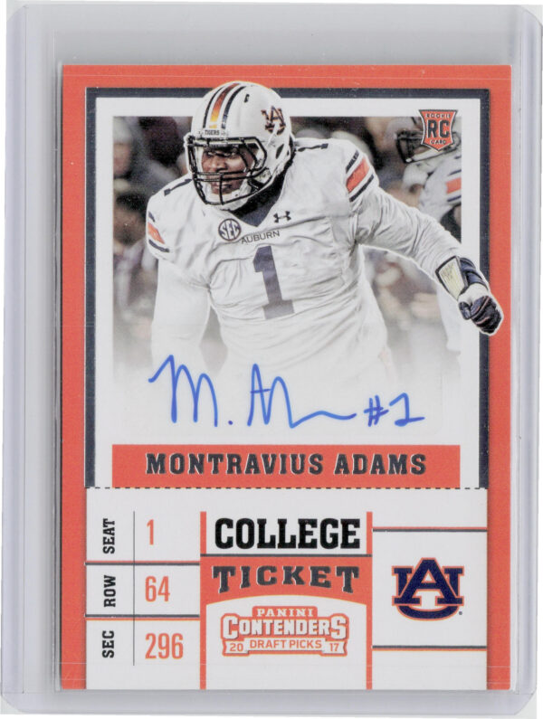 2017 Panini Contenders Draft Picks Montravius Adams #262 Tigers