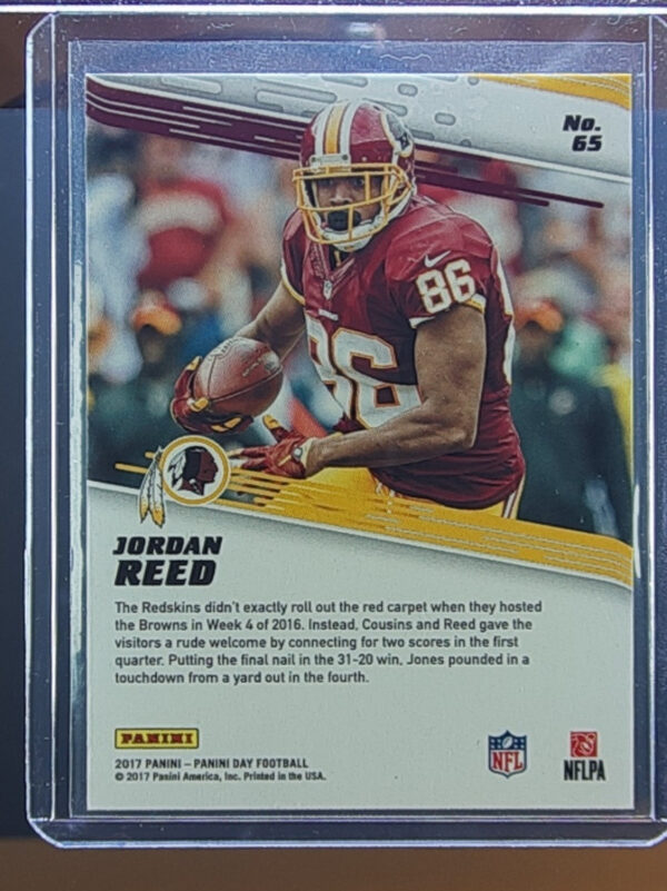 2017 Panini Day Jordan Reed Cracked Ice SN25 #65 Redskins - Image 3
