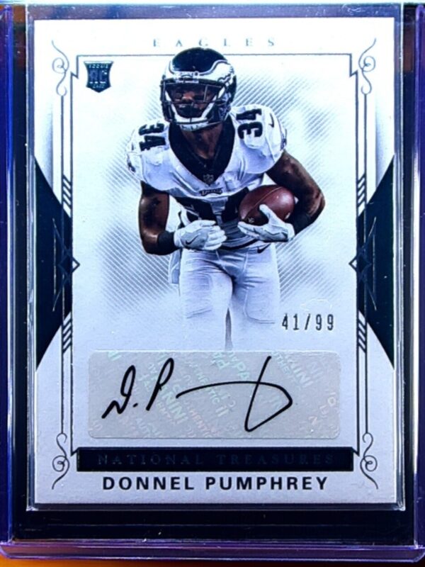 2017 Panini National Treasures Donnel Pumphrey AU RC SN99 #122 Eagles