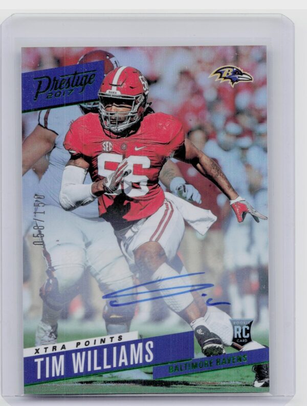 2017 Panini Prestige Tim Williams AU SN150 #257 Ravens Rookie Signatures Xtra Po