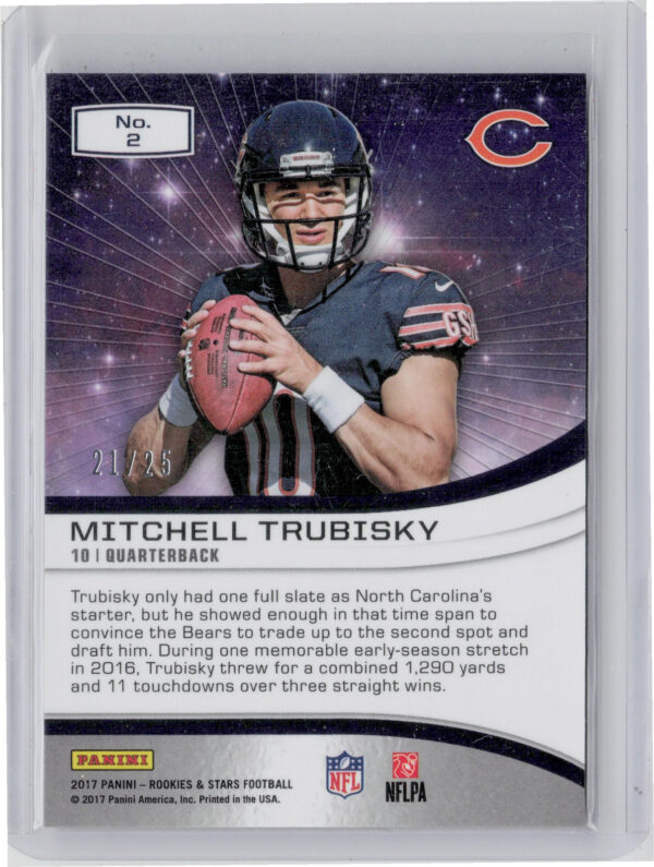 2017 Panini Rookies & Stars Mitchell Trubisky #2 Bears Stellar Rookies - Image 3