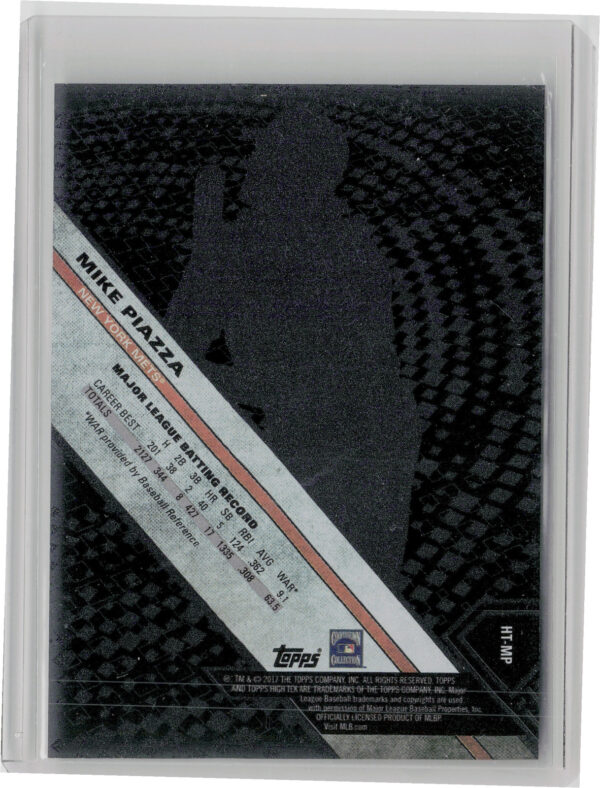 2017 Topps High Tek Mike Piazza Blackout #HT-MP Mets - Image 3