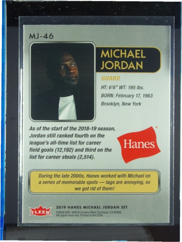 2018-19 Fleer Hanes Michael Jordan 30th Anniversary Michael Jordan Red Foil #MJ- - Image 3