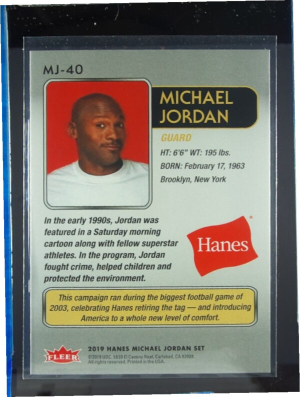 2018-19 Fleer Hanes Michael Jordan 30th Anniversary Michael Jordan Red Foil #MJ- - Image 3