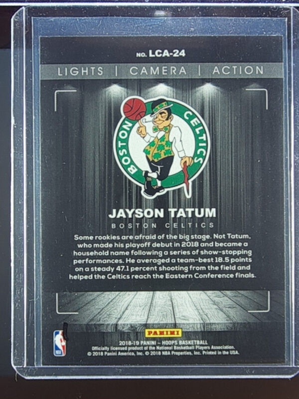 2018-19 Hoops Winter Jayson Tatum #LCA-24 Celtics Lights Camera Action - Image 3