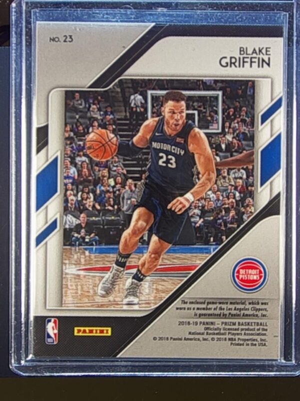 2018-19 Prizm Blake Griffin JSY #23 Pistons Sensational Swatches - Image 3