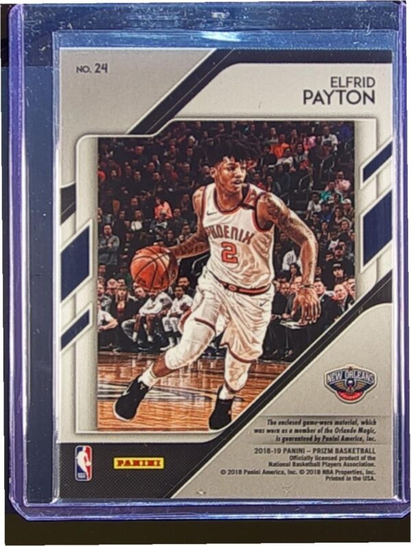 2018-19 Prizm Elfrid Payton JSY #24 Pelicans Sensational Swatches - Image 3