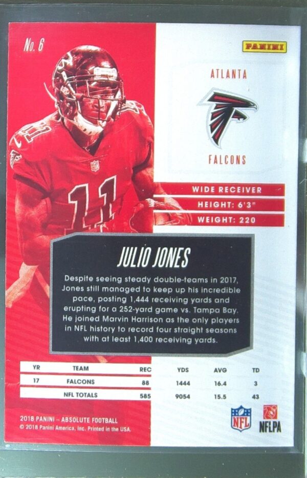2018 Absolute Julio Jones Spectrum Gold #6 Falcons - Image 3