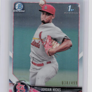2018 Bowman Jordan Hicks SN499 #BCP123 Cardinals Chrome Prospects Refractor