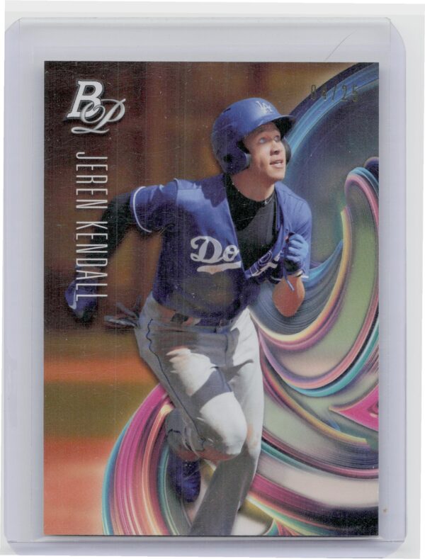 2018 Bowman Platinum Jeren Kendall SN25 #TOP-99 Dodgers Top Prospects Orange