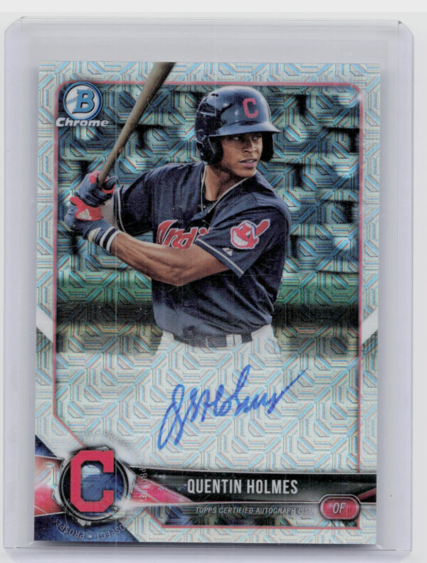 2018 Bowman Quentin Holmes AU #BMA-QH Indians Chrome Mega Autographs
