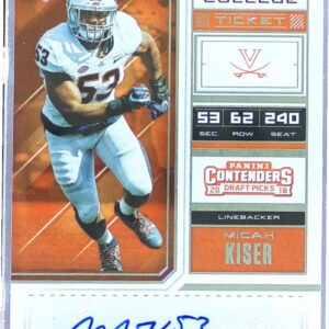 2018 Contenders Draft Picks Micah Kiser Auto RC #263 Cavaliers