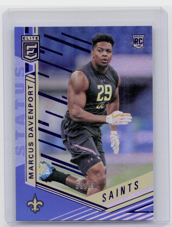 2018 Donruss Elite Marcus Davenport Status /93 #107 Saints
