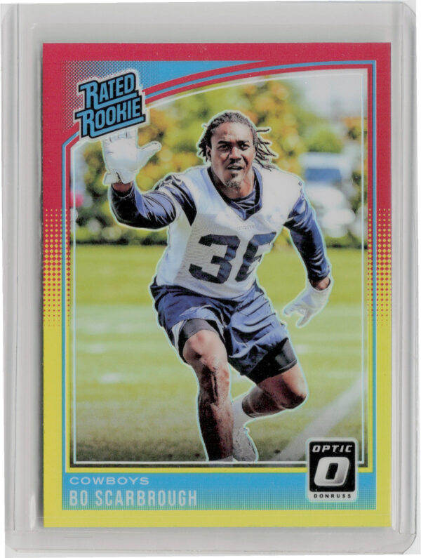 2018 Donruss Optic Bo Scarbrough Red and Yellow #194 Cowboys
