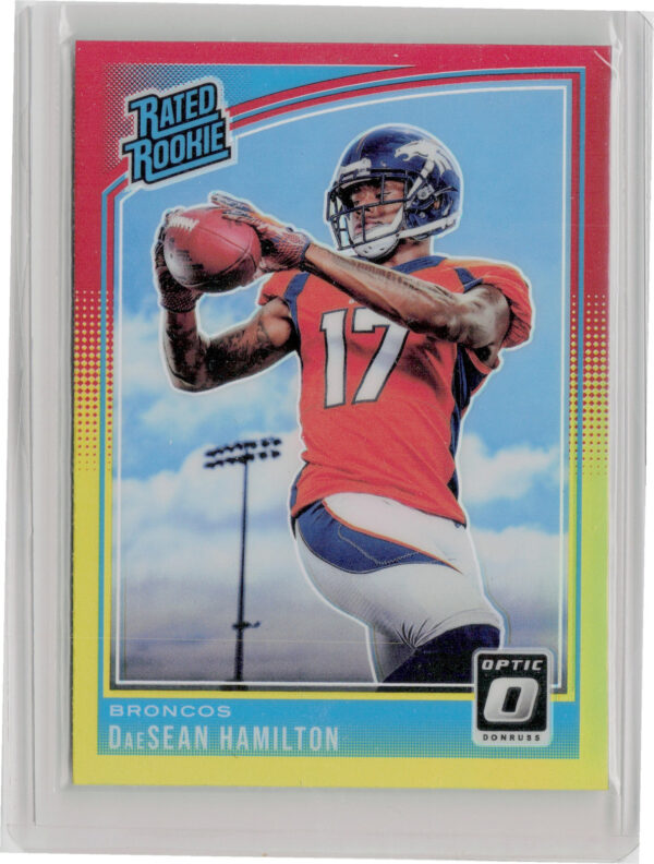 2018 Donruss Optic DaeSean Hamilton Red and Yellow #150 Broncos