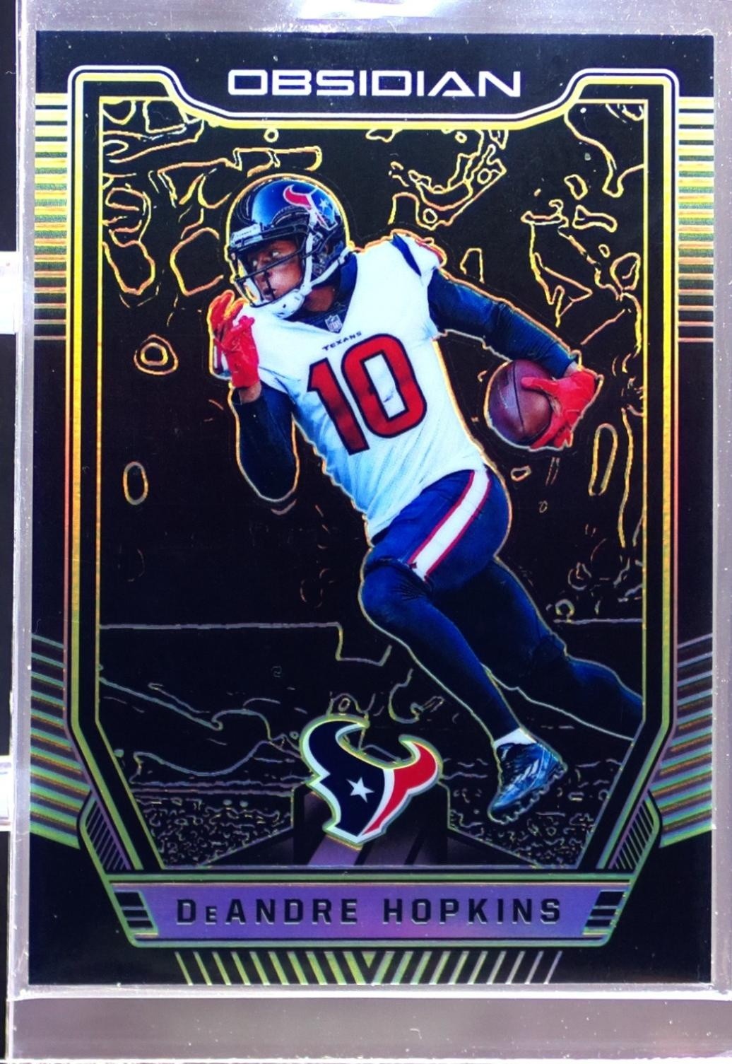 2018 Obsidian DeAndre Hopkins Electric Etch Yellow /10 #14 Texans