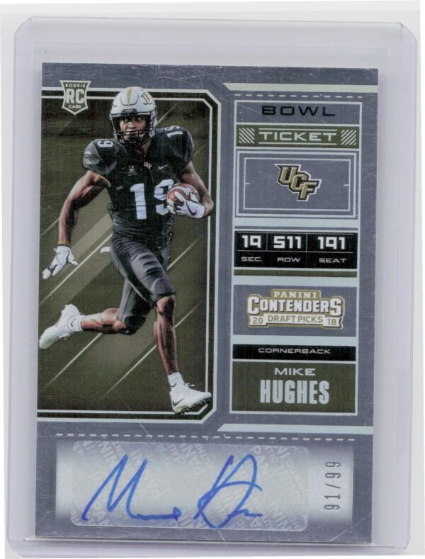 2018 Panini Contenders Draft Picks Mike Hughes Bowl AU SN99 #294 Knights