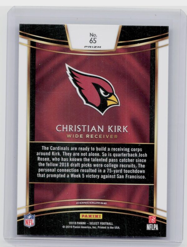 2018 Panini Select Christian Kirk Silver Prizm #65 Cardinals - Image 3