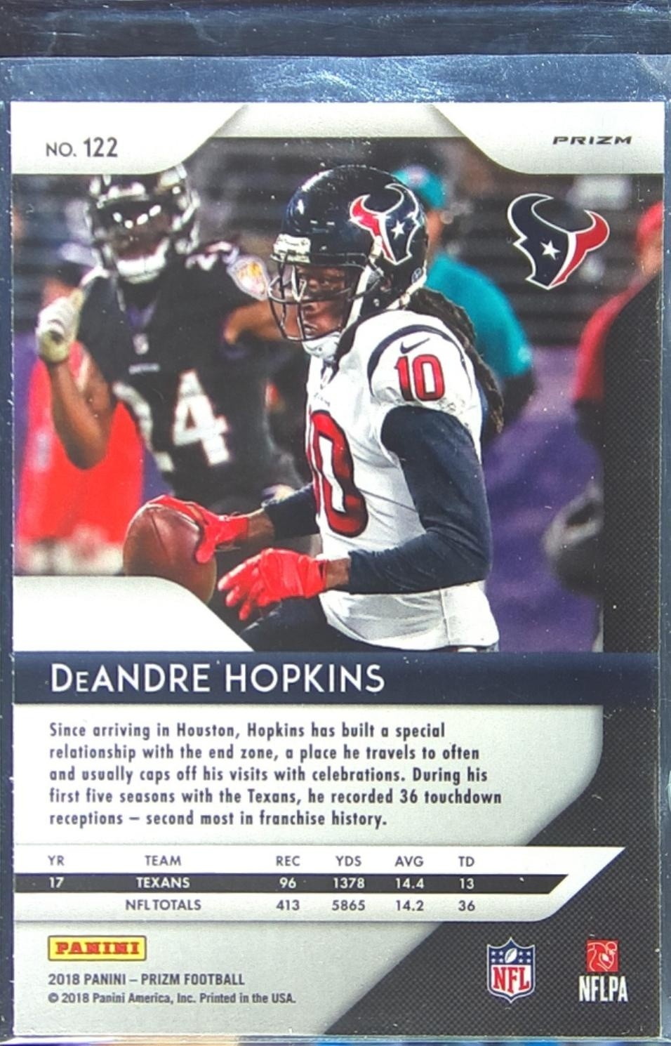 2018 Prizm DeAndre Hopkins Prizm Lazer #122 Texans - Image 3