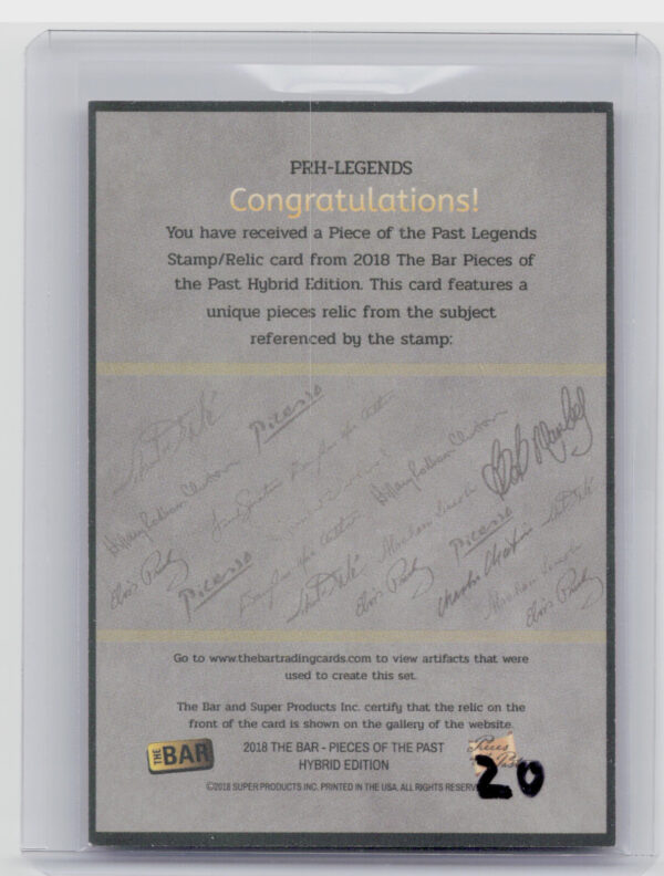 2018 The Bar Pieces of the Past Hybrid Edition:  Babe Ruth 2/48 PRH-LEGENDS - Image 3