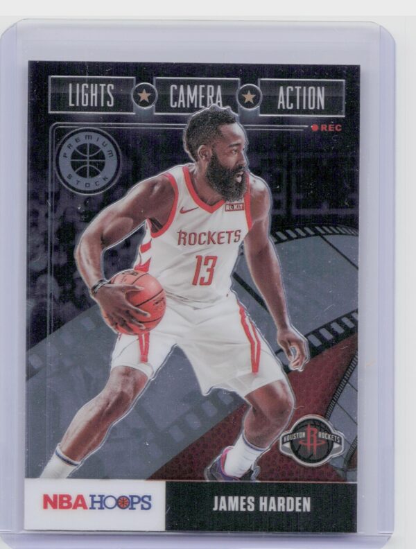 2019-20 Hoops James Harden #29 Rockets Lights Camera Action