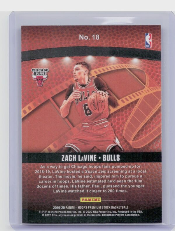 2019-20 Hoops Premium Stock Zach LaVine #18 Bulls Lights Camera Action - Image 3