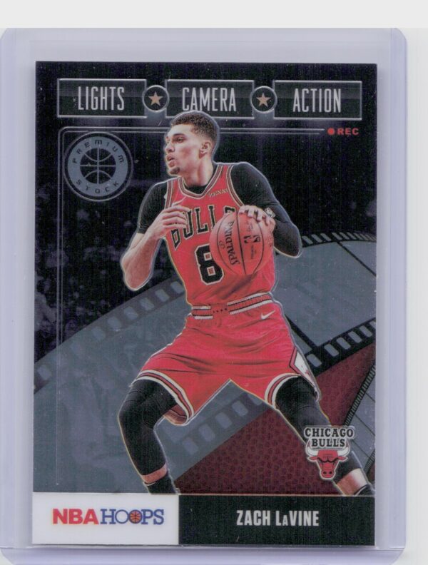 2019-20 Hoops Premium Stock Zach LaVine #18 Bulls Lights Camera Action