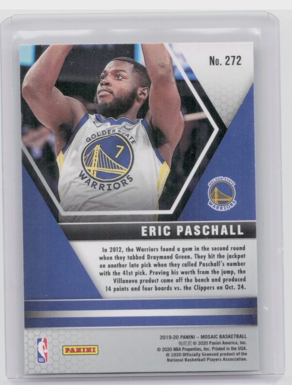 2019-20 Panini Mosaic Eric Paschall #272 Warriors - Image 3
