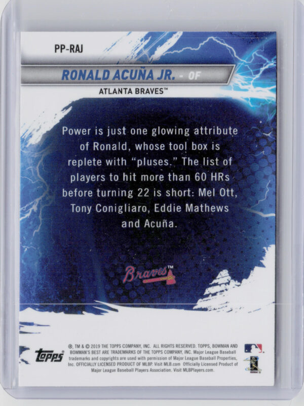 2019 Bowman's Best Ronald Acuna Jr. #PP-RAJ Braves Power Producers - Image 3